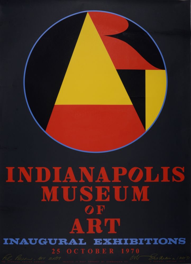 Сериграфия Indiana - Indianapolis Museum of Art, Inaugural Exhibitions, 1970 - Hand-signed