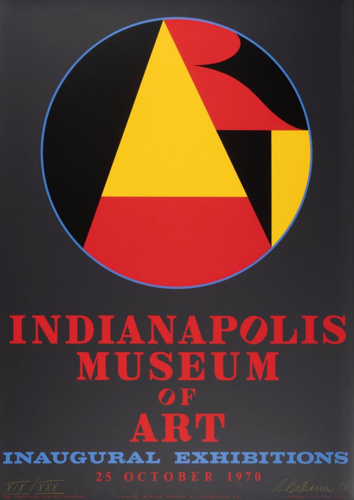 Сериграфия Indiana - Indianapolis Museum of Art, Inaugural Exhibitions, 1970 - Hand-signed