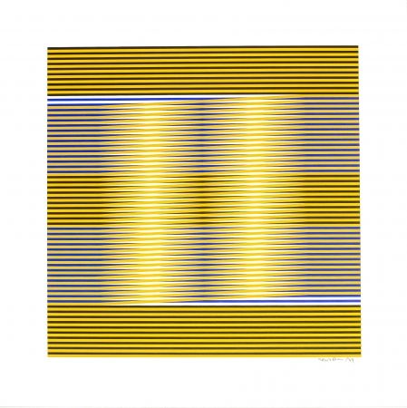 Сериграфия Cruz-Diez - Induction Chromatique (Blue & Yellow) 