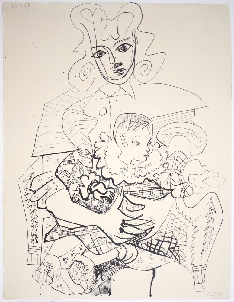 Литография Picasso - Ines et son Enfant