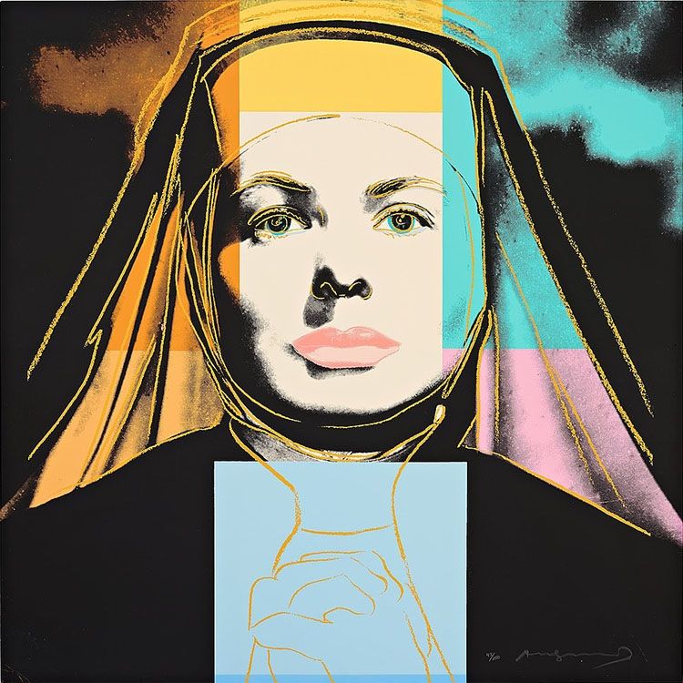 Сериграфия Warhol - Ingrid Bergman The Nun (From “The Bells of St. Mary’s”)
