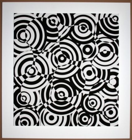 Гравюра На Дереве Asis - Interferences cercles noir et blanc