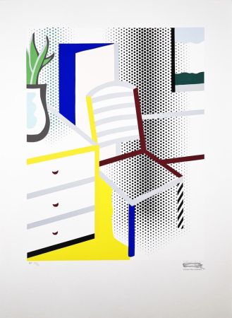 Сериграфия Lichtenstein - Interior with Chair from the Leo Castelli 90th Birthday portfolio