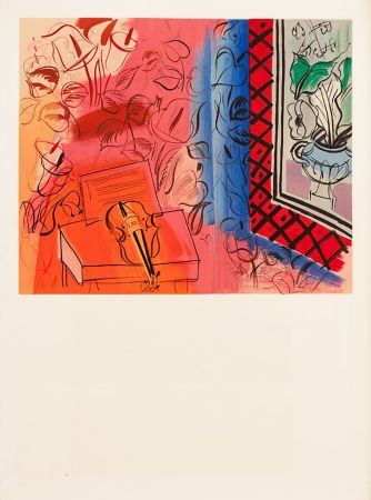 Литография Dufy - INTÉRIEUR AU VIOLON ROUGE (Musée National D'Art Moderne 1953)
