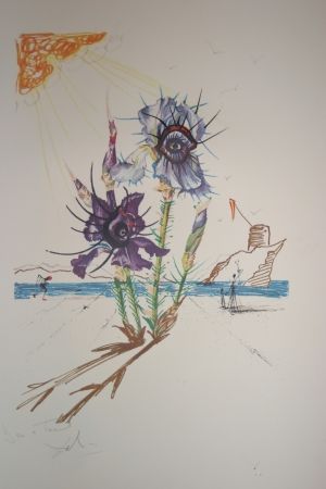 Литография Dali - Iris of Dalí's Youth (surrealistic flowers)