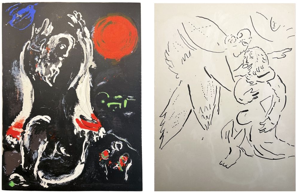 Литография Chagall - ISAÏE et Isaïe sous l'inspiration divine (La Bible, 1956)
