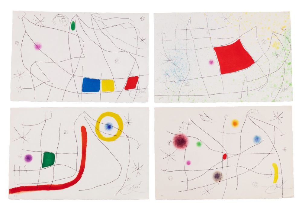 Иллюстрированная Книга Miró - J. Dupin : L'ISSUE DÉROBÉE. 11 gravures + 5 signées (1974)