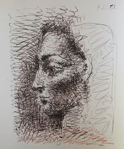 Литография Picasso - Jacqueline de profil