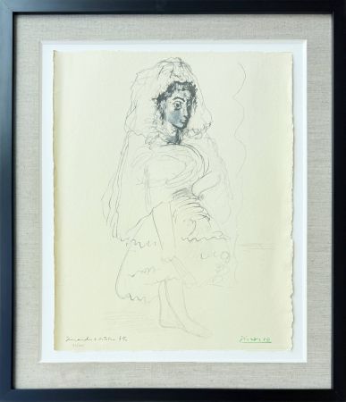 Литография Picasso - Jacqueline en espagnole