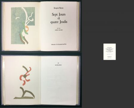 Иллюстрированная Книга Beaudin - Jacques Baron : SEPT JOURS ET QUATRE JEUDIS. 2 lithographies originales en couleurs.
