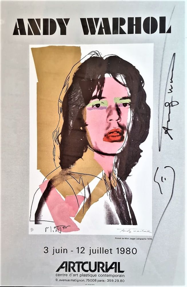 Гашение Warhol - Jagger Mick - poster autografo ARTCURIAL