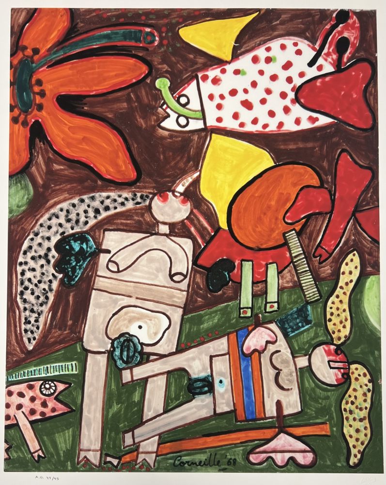 Цифровой Эстамп Corneille - Jardin d'été, 1968 - Tirage à  45 ex