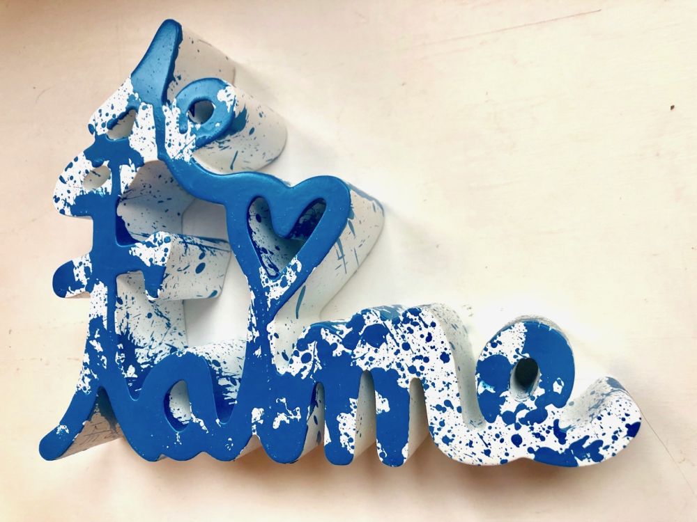 Многоэкземплярное Произведение Mr. Brainwash - Je t`aime Splash blue sculpture