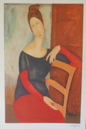 Литография Modigliani - Jeanne hebuterne a la chaise