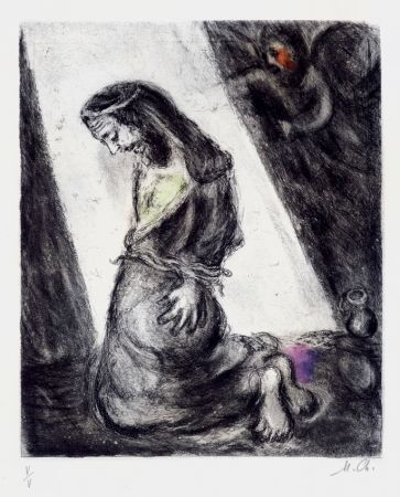 Гравюра Chagall - Jeremiah in the Pit (from the Bible Series), 1958