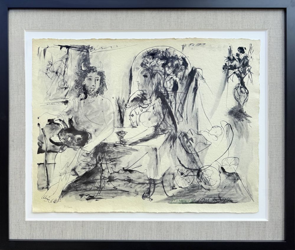 Литография Picasso - Jeune faune, femme et enfant