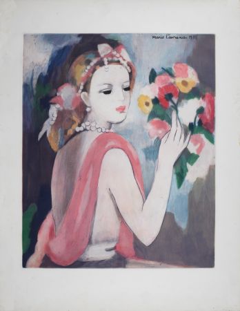 Офорт Laurencin - Jeune femme au bouquet, circa 1980