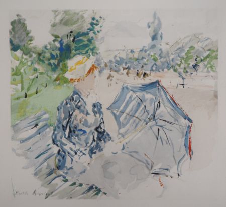 Литография Morisot - Jeune femme à l'ombrelle