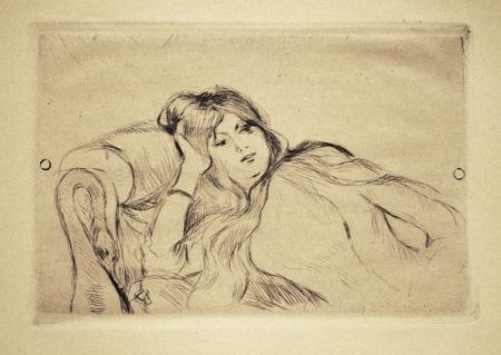 Гравюра Сухой Иглой Morisot - Jeune fille au repos