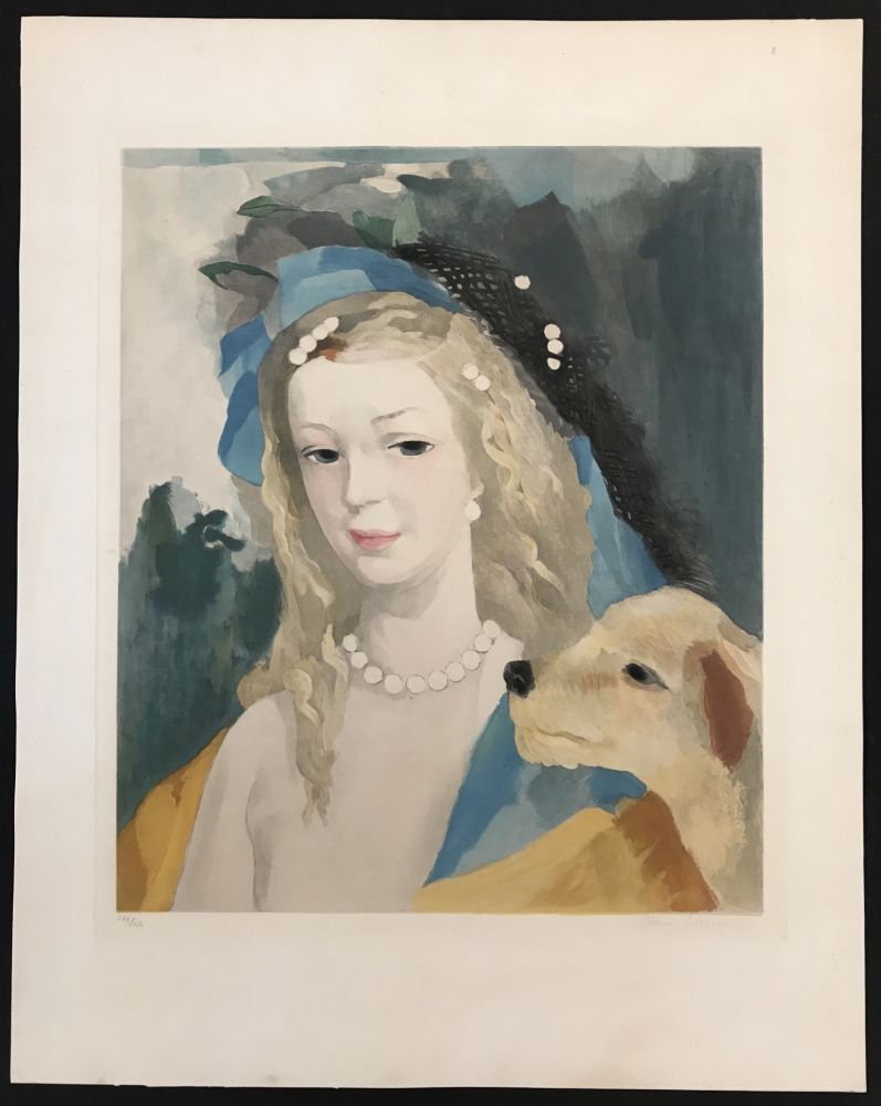 Офорт И Аквитанта Laurencin - Jeune Fille Avec Chien