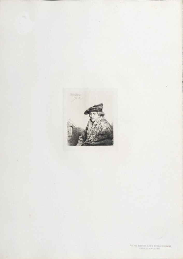 Фототипия Rembrandt - Jeune Homme assis réfléchissant