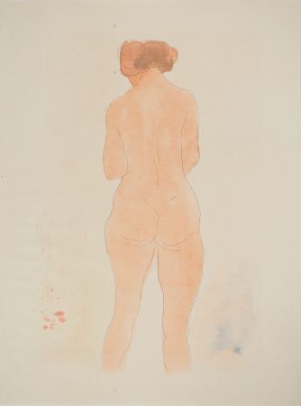 Литография Rodin - Jeune modèle vu de dos