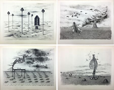 Иллюстрированная Книга Toyen - Jindrich Heisler : CACHE-TOI GUERRE ! Poème. Cycle de 9 dessins de Toyen de 1944