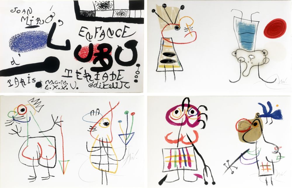 Литография Miró - Joan MIRÓ - L' ENFANCE D' UBU. Suite complète des 20 lithographies signées (Tériade 1975)