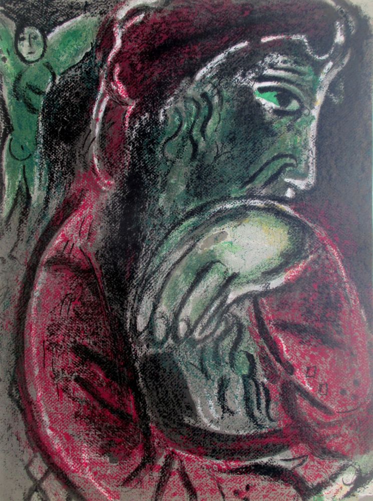 Литография Chagall - Job Désespéré