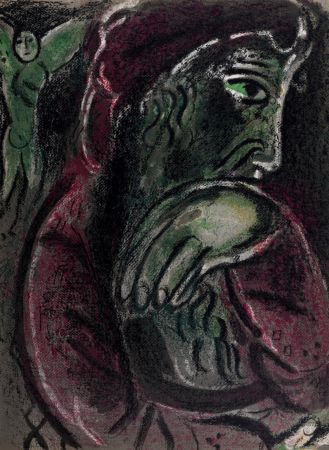 Литография Chagall - Job désespéré, 1960