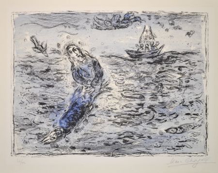 Литография Chagall - Jonah Against A Blue Background - M661