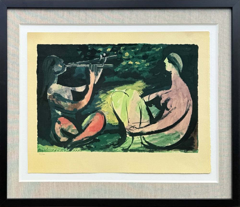 Литография Picasso - Joueur de diaule et nu