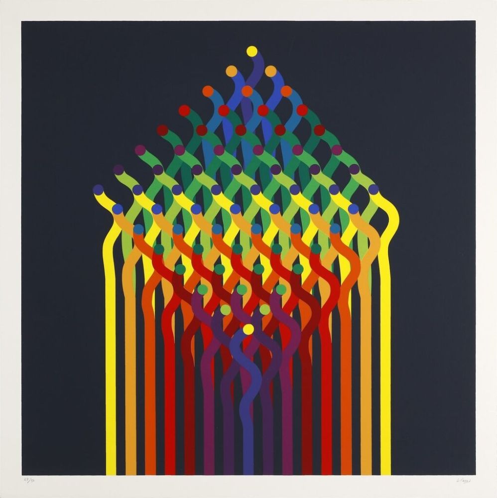 Сериграфия Le Parc - Julio Le Parc (1928) - Coloured screen print on paper - 1997