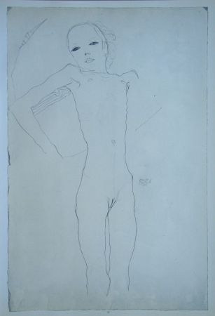 Сериграфия Schiele (After) - Junge Frau nackt und liegend
