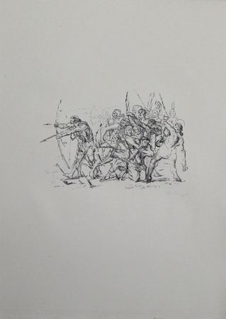 Литография Slevogt - Kampf der Hellenen gegen die Barbaren 