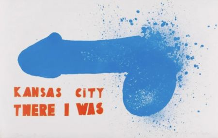 Литография Dine - Kansas City There I Was (Blue)