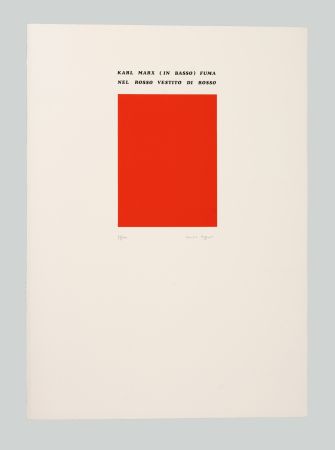 Сериграфия Isgro - Karl Marx (in basso) fuma nel rosso vestito di rosso