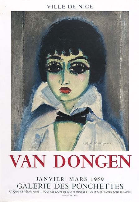 Литография Van Dongen - Kees Van Dongen (1877-1968). Affiche Galerie des Ponchettes. 1959. Lithographie.