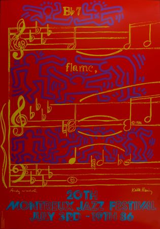 Сериграфия Warhol - (& Keith Haring) - Montreux Jazz Festival, 1986