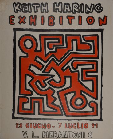 Сериграфия Haring - Keith Haring Exhibition, 28 Giugno - 7 Luglio 91, 1991
