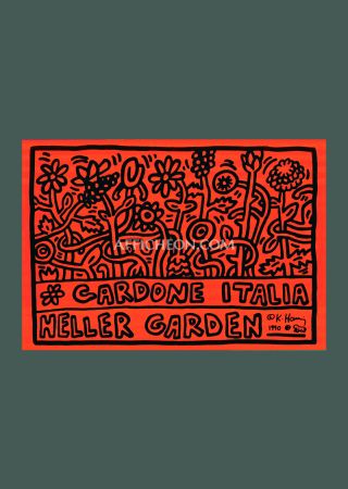 Сериграфия Haring - Keith Haring: 'Heller Gardens' 1990 Offset-serigraph