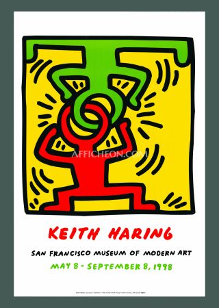 Литография Haring -  Keith Haring 'Untitled (HeadstaKeith Haring: 'Untitled (Headstand)' 1998 Offset-lithograph