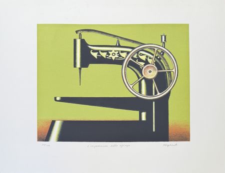 Литография Klapheck - Konrad Klapheck (1935) - Die Ungeduld der Sphinx - Colour lithograph on heavy wove paper - 1998