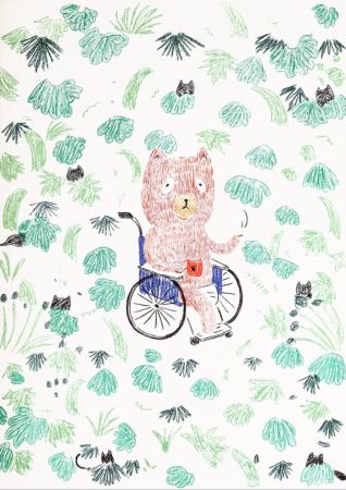 Литография Kaga - Kumacchi in green 2