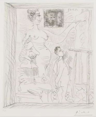 Многоэкземплярное Произведение Picasso - L Inspiration Travaille Et Le Peintre Se Tourne Les Pouches