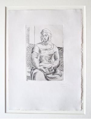 Гравюра Picasso -  L’ Italienne (s. ta130) Femme au Livre 