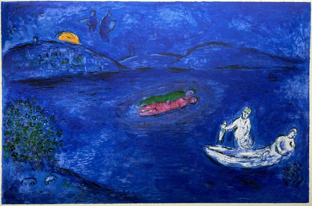 Литография Chagall - L' ÉCHO  (de la suite Daphnis et Chloé - 1961)