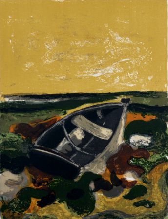 Литография Minaux - La barque échouée, c. 1964.