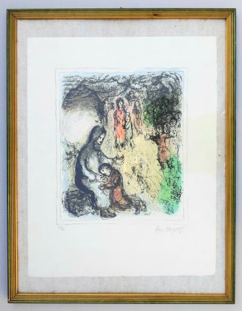 Литография Chagall - La benediction de Jacob (Jacob's benediction)