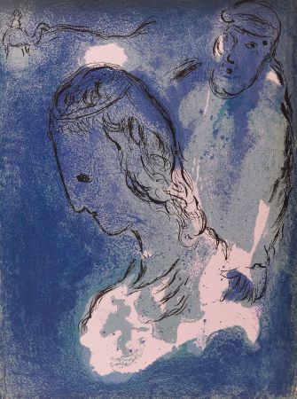 Литография Chagall - La Bible : Abraham et Sarah, 1956